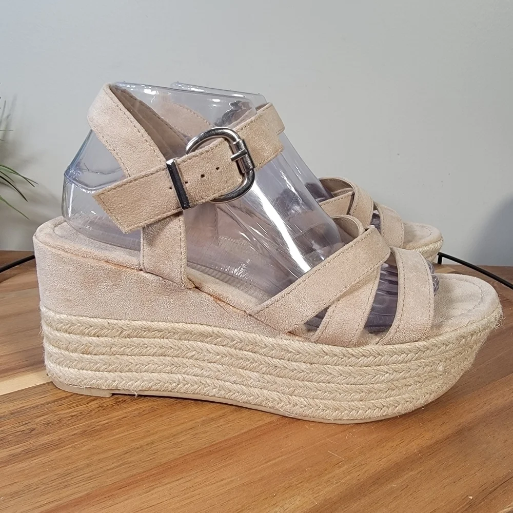 Madden NYC Charlette Strappy Sandal Wedge Espadrilles Size 8.5